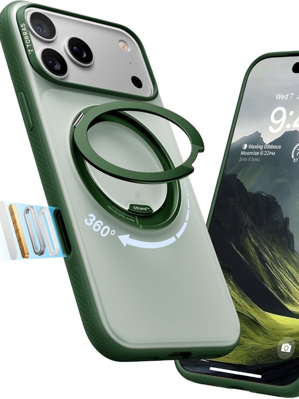 TORRAS 360° Magnetic Stand Case for iPhone 17 Pro MagSafe Rotating Kickstand